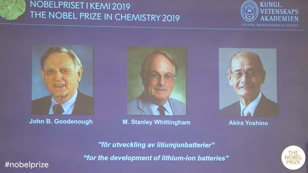 2019 Nobel Prize in Chemistry Announced: Lithium Battery Developer Awards